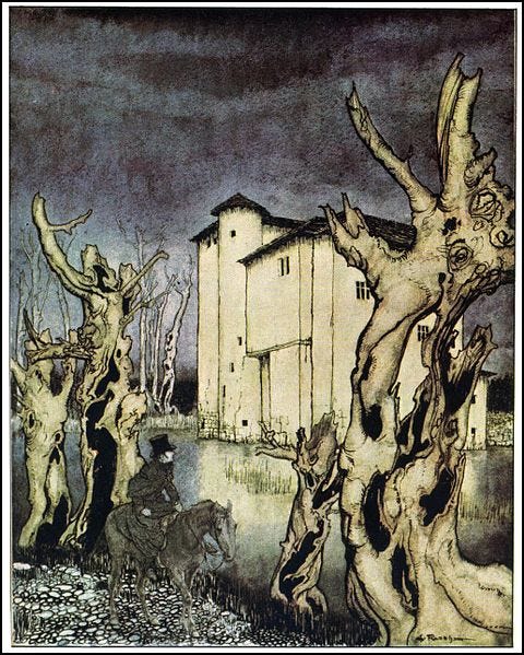 Un ilustración de la Casa Usher.