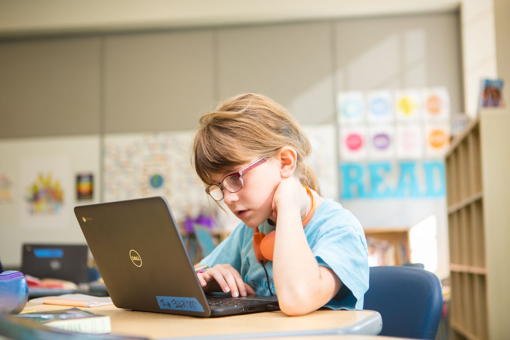 Student works on a CommonLit lesson.