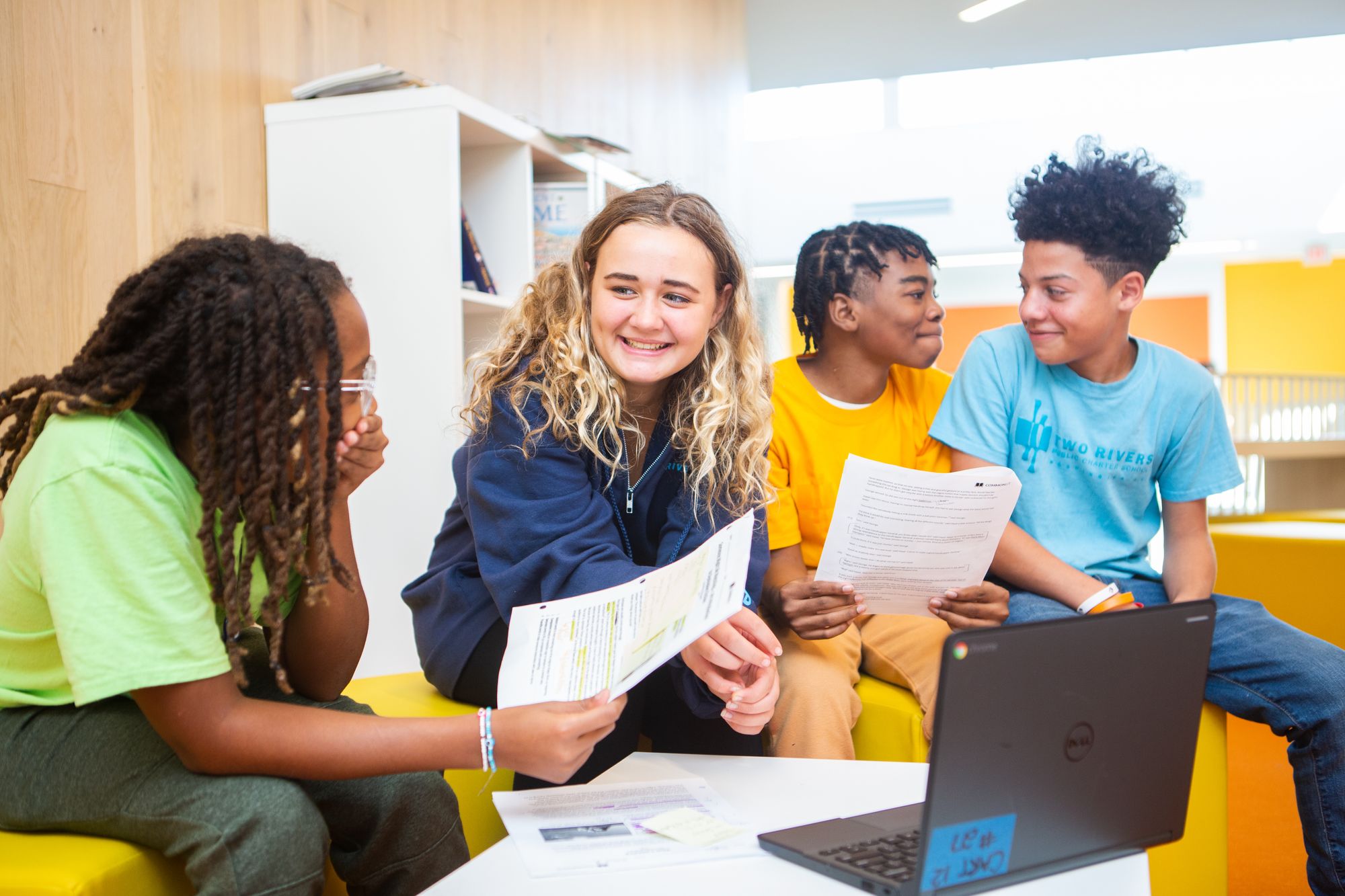 Students smiling and laughing with one another