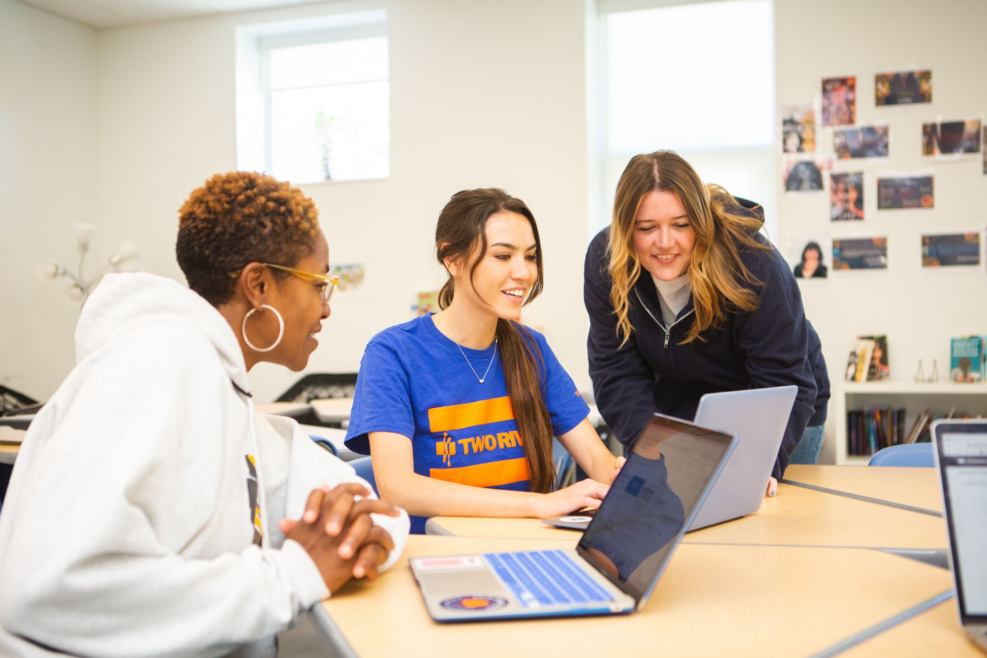 Smiling teachers training together