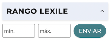 El filtro "Rango Lexile" en la biblioteca de CommonLit.